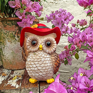 Sınır Ötesi Popüler Yapay Boyalı Baykuş Süsü Balkon Avlu Bahçe Dekorasyonu Reçine Model Küçük Bahçe Peyzajı - Product Image 2