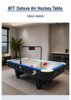 Table de hockey sur air de 8 pieds pour salle de jeux à domicile avec marqueur électronique, pieds réglables, surface ignifuge, certifiée CE, ventilateur