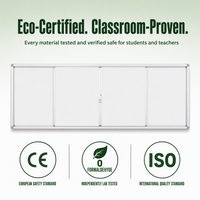 Tableau blanc éducatif coulissant effaçable à sec, surface en acier trempé, certifié CE ROHS ISO, pour l'enseignement scolaire