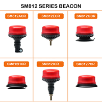 SM812ACR 12-24V 12 LED Luz Estroboscópica de Advertencia de Emergencia de Alta Potencia para Montacargas, Autobús Escolar, Ámbar, Azul, Rojo
