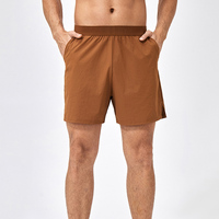 Short de fitness d'été pour hommes, pantalon d'entraînement en nylon respirant à séchage rapide, décontracté, à motif solide