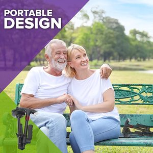 <span class=keywords><strong>Canne</strong></span> de marche pliante légère de voyage de qualité supérieure avec lampe de poche LED-alarme SOS-avec pointe de <span class=keywords><strong>canne</strong></span> Flexible antidérapante et poignée supplémentaire - Product Image 3
