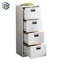 Elegante Archivador Vertical Metálico Blanco de 4 Cajones con Cerradura - Diseño Moderno para Oficina en Casa, Escuela, Uso Eficiente de Documentos