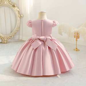 Robe d'anniversaire pour bébé fille, style européen, princesse, fleurs, manches bouffantes, sequins roses, vêtements pour enfants, <span class=keywords><strong>tenue</strong></span> d'été 3 ans - Product Image 4