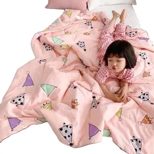 婴儿被子儿童 110 * 150厘米 100% 棉软卡通印花可爱孩子睡觉床上用品套装夏季薄被子毯