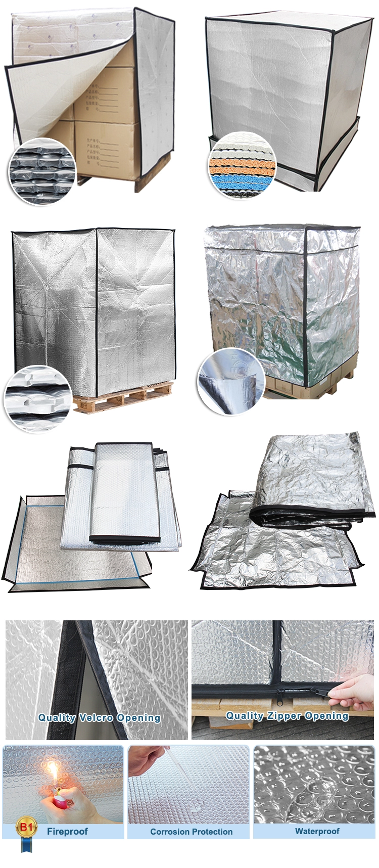 Custom Size Mositure Barrier Thermal insulation pallet cover insulated for wine