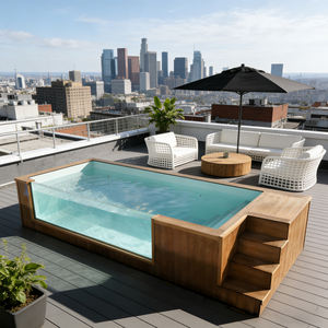 Piscine hors sol avec terrasse en bois et système de filtration multi-étages pour une eau claire - Product Image 2
