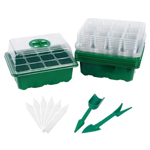 Bandeja de cultivo de <span class=keywords><strong>semillas</strong></span> de plantas de vivero de jardín, tapa de 12 /6 celdas, Kit de bandeja de inicio de plántulas de germinación con luz de cultivo de cúpula, humedad ajustable - Product Image 2
