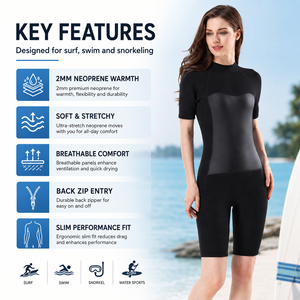 Combinaison <span class=keywords><strong>de</strong></span> plongée courte en néoprène thermique 2 mm pour <span class=keywords><strong>femme</strong></span>, vente en gros - Product Image 1