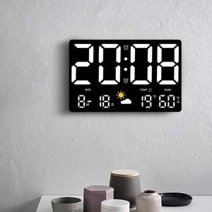 Reloj de Pared Digital LED con Pantalla Grande, Fecha y Día, Estación Meteorológica para el Hogar, Temperatura, Humedad, Decoración Inteligente para el Hogar - Product Image 3