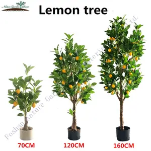 Goedkope Sier Bonsai Plastic Huis Decoratieve Nep Fruit Plant Kunstmatige Lemon Tree