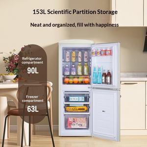 ثلاجة ريترو فائقة النحافة، تبريد هوائي، خالية من الصقيع، بيضاء، أنيقة وعصرية، صغيرة، ببابين، ثنائية درجة الحرارة، بباب قابل للطي EUNA/uno - Product Image 3