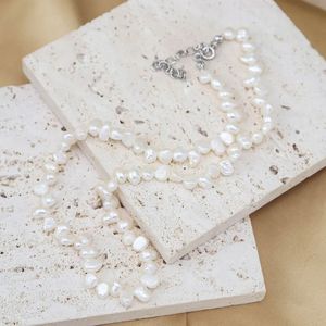 क्रिस्ल ताजे पानी के मोती हार 925 चांदी के बारोक मोती स्ट्रैंड हार हार हार - Product Image 2