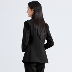 Women's Business Suit Jacket Autumn Winter Slim Fit Anti-Wrinkle Wool <b>Blend</b> Formal Workwear Professional Office Wear - Product Image 4