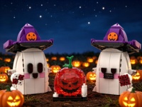 Ensembles de blocs de construction Magie d'Halloween : Chapeau de Sorcier et Fantôme, DIY, personnalisables, pour collection, exposition, cadeau et décoration