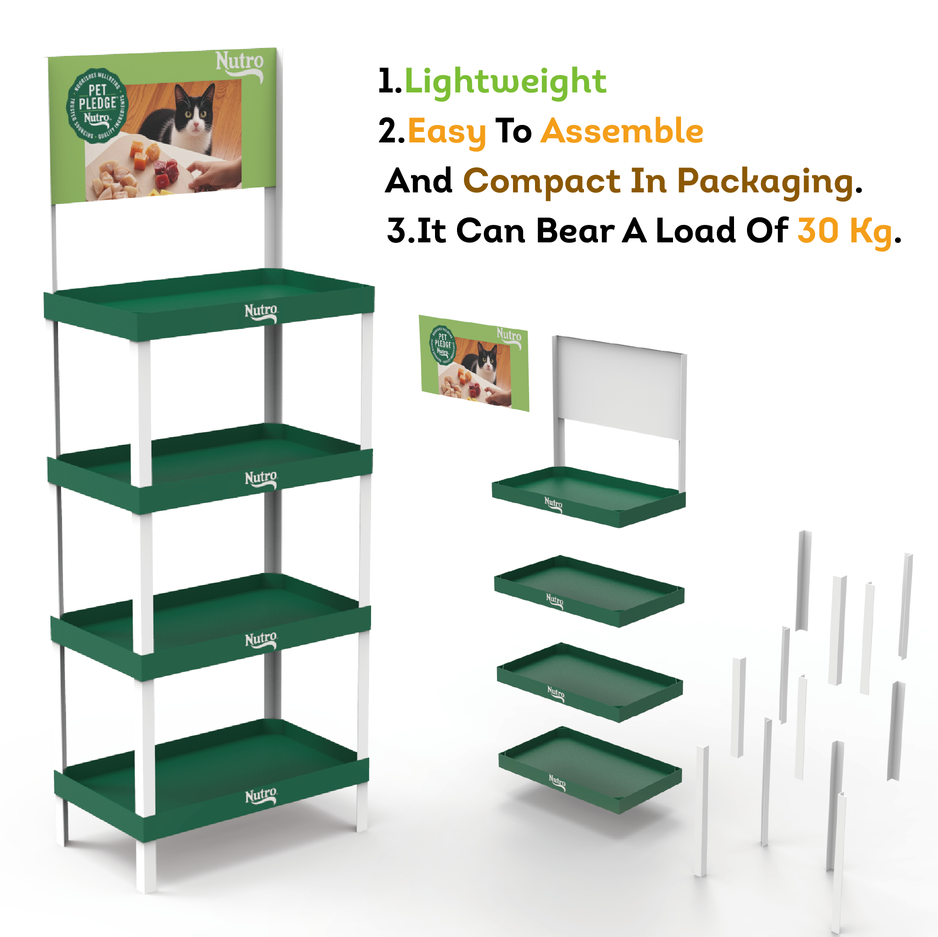 Customized Pet Cat Food PVC Display Rack Floor Standing Display Stand Lightweight Display Rack for Pet Stores and Supermarkets — view 4