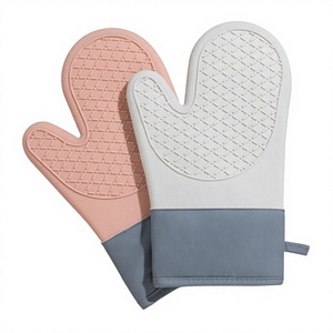 <span class=keywords><strong>Gants</strong></span> en silicone épais en coton double couche, isolants thermiques, pour micro-ondes et cuisson, avec deux doigts libres, compatibles lave-vaisselle - Product Image 1