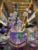 Boule miroir géante gonflable de Noël Waha, brillante, en PVC, tailles personnalisables pour la décoration