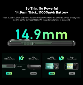 Oukitel WP39 6.6นิ้ว FHD + Android 14 11000mAh 24GB + 256GB 6100 dimensity OCTA Core 5G โทรศัพท์ทนทาน - Product Image 5