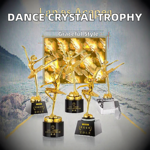 Trofeos <span class=keywords><strong>de</strong></span> Resina Ecológica Personalizados, Cristal K9 Dorado, para Escuela, Universidad, Ballet, Competencia, Danza, Placa <span class=keywords><strong>de</strong></span> Bienvenida - Product Image 2