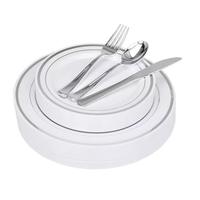 600 pièces d'assiettes en plastique jetables élégantes et résistantes à la chaleur pour les fêtes, les mariages, les hôtels et les restaurants