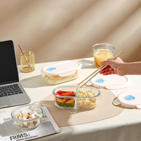 Boîte de conservation alimentaire en verre borosilicate, design breveté, couvercle à clipser, étanche, résistante à la chaleur, boîte de rangement pour la cuisine, qualité alimentaire, logo personnalisé