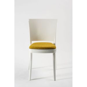 Sedia Lucienne in Policarbonato Bianco con Cuscino in Tessuto Giallo TREVIRA CANVAS, Schienale Confortevole per Uso Interno in Soggiorno 20C2007 - Product Image 2
