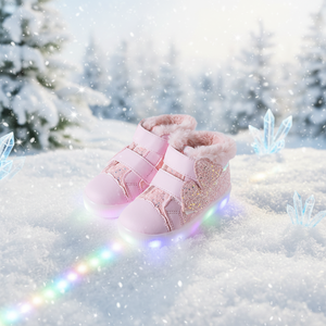 OZKIZ Korean LED Sneakers for Girls Kids' Winter Fashion with Glitter Upper Wholesale for 2-6 Years - Product Image 3