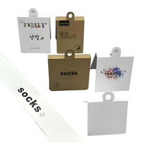 Emballage personnalisé en carton blanc avec logo imprimé, carte d'emballage, manchon personnalisé pour chaussettes