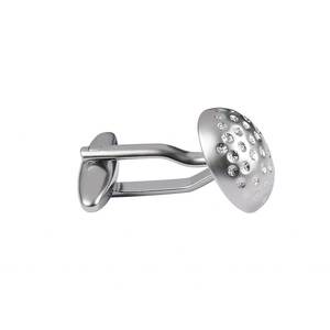 Boutons de manchette design balle de golf, diamètre 14 mm, ton argenté, accessoire formel pour homme - Product Image 2