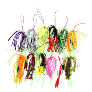 Faldas de silicona personalizadas de 12 colores para anzuelos de pesca, Kabura Jigging, <span class=keywords><strong>Madai</strong></span> Assist, Tai Rubbers Skirts, anzuelos auxiliares para pesca en el mar. - Product Image 1