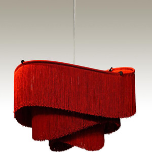 Lustre rectangulaire en laine de style nordique, suspension à six têtes E27 pour salon et décoration intérieure - Product Image 1