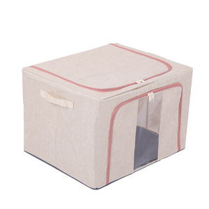 Clothing Storage <b>Box</b> Fabric Organizer Rectangle Foldable With Zipper Window For <b>Wardrobe</b> Organization - Product Image 1