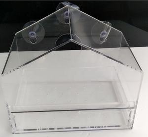 Şeffaf akrilik kuş besleyici açık kafes asılı kuş besleyici açık aviary pencere suckers - Product Image 4