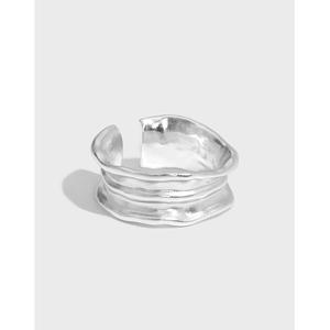 Модные новые дикие 925 стерлингового серебра неправильной морщинистой текстурой широкие кольца изысканные украшения для женщин - Product Image 1