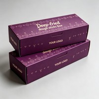 Boîte en carton pour churros, frites, gaufres, pâtisseries, beignets, poisson et frites, avec compartiments pour sauces, entièrement personnalisable