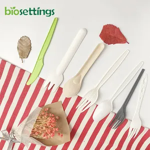 Compostable utensils cutlery set bio degradable cpla pla disposable cutlery biodegradable one time cutlery