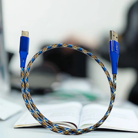 USB-C nilon tipe C, 1.8m pengisian cepat 3A untuk iPhone 15 kepang Printer komputer Barcode PVC tembaga murni