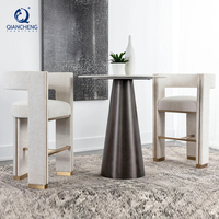 Chaise de bar tendance, mobilier moderne, tabouret de comptoir rembourré en velours, chaise haute de bar pour la cuisine, tabouret de bar pour la maison, mobilier d'hôtel