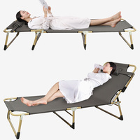 Lit pliant simple et confortable en métal et bois massif, idéal pour la pause déjeuner au bureau – Approvisionnement direct usine
