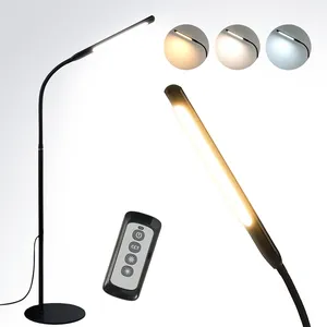 Eye-Protecting Reading Lamp Metal Stable Base Corner Modern Standing Desk Lamp Gooseneck Touch Control LED Floor Lamp