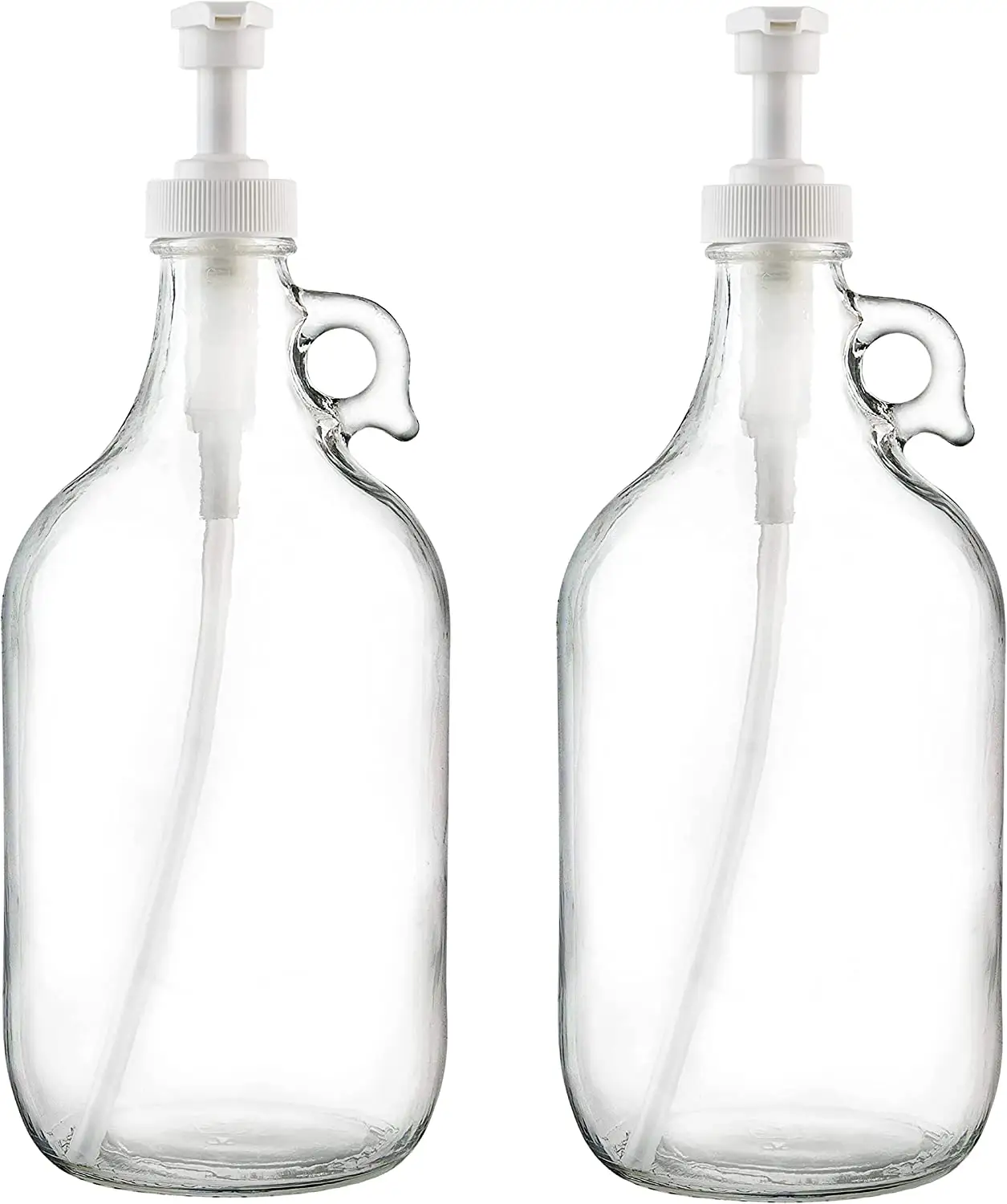 Half Gallon 64 oz Glas pumpensp ender flasche, großer Krug mit Pumpe für Waschseifen spender, Weichspüler für Flüssig waschmittel