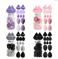 Ensemble d'éponges à maquillage violet rose, poudre à tamponner, sans latex, végan, doux, confortable, éponges à maquillage pour le mélange, ensemble de beauté