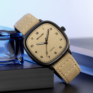 Reloj cronógrafo cuadrado para hombre, correa de cuero de lujo, reloj de cuarzo resistente al agua 30M, relojes al por mayor - Product Image 1