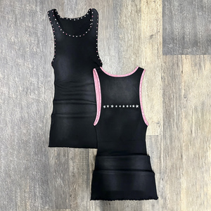<span class=keywords><strong>Mini</strong></span> <span class=keywords><strong>Abito</strong></span> da Donna Aderente Senza Maniche in Morbido <span class=keywords><strong>Cotone</strong></span> Elasticizzato Colore Caramella con Orlo Ondulato e Effetto Sbiadito Vintage - Product Image 3