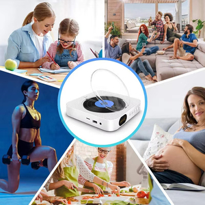 Lecteur CD portable rechargeable avec double haut-parleur, fonction Bluetooth, boîte à musique murale pour la maison - Product Image 6