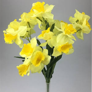 Fiori artificiali all'ingrosso della decorazione domestica di cerimonia nuziale dei fiori artificiali dei daffodils bianchi e gialli del PE - Product Image 3