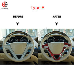 Autocollant de cadre de garniture de couverture de <span class=keywords><strong>panneau</strong></span> de volant de Grain de <span class=keywords><strong>bois</strong></span> rouge pour Honda Acura MDX 07-13 accessoires de décorateur d'intérieur de voiture - Product Image 4