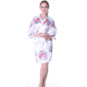 Women's Satin Kimono Robes ,Floral Satin Bride Bridesmaid Robes