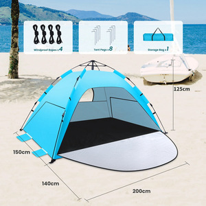1.Pop Up Beach Tent Automatic <b>Sun</b> Shelter with Sandbags & Windows Portable <b>Sun</b> <b>Shade</b> for Family Camping - Product Image 1